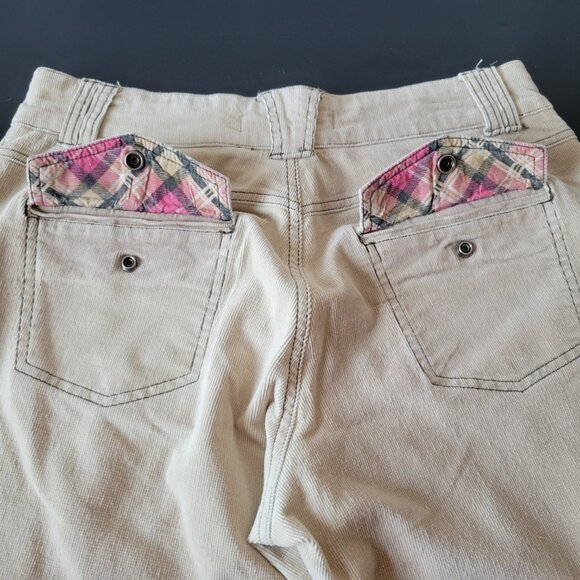 Y2K Hydraulic Jeans Corduroy Flare Khaki Pants Slacks, Women’s 11/12, Boho, Snap - Picture 7 of 14